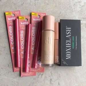 Lot of 6 Makeup Items: MoxieLash, Elf & Pink Eyeliners